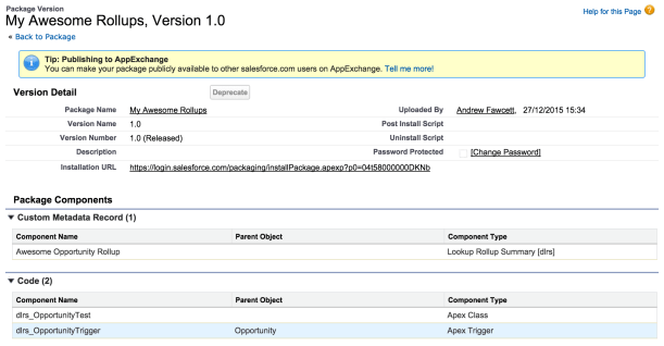 RollupPackageSummary